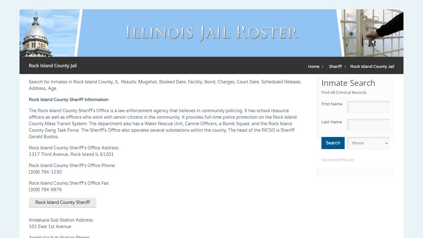 Rock Island County Jail | Jail Roster Search